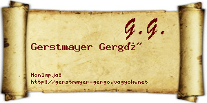 Gerstmayer Gergő névjegykártya